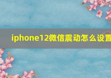 iphone12微信震动怎么设置