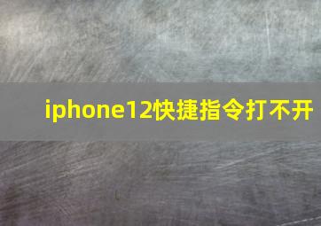 iphone12快捷指令打不开