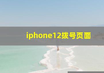 iphone12拨号页面