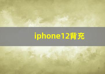 iphone12背充