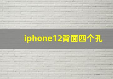 iphone12背面四个孔