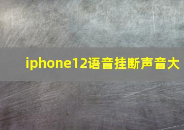 iphone12语音挂断声音大