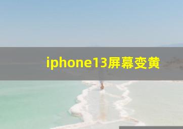 iphone13屏幕变黄