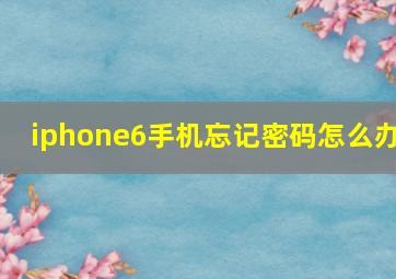 iphone6手机忘记密码怎么办