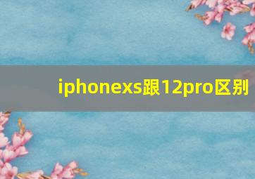 iphonexs跟12pro区别