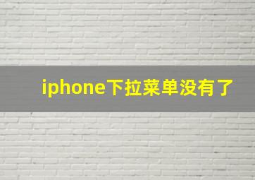 iphone下拉菜单没有了