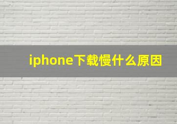 iphone下载慢什么原因