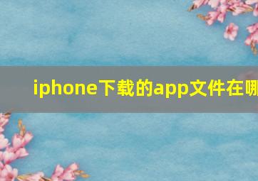 iphone下载的app文件在哪