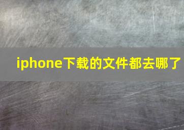 iphone下载的文件都去哪了