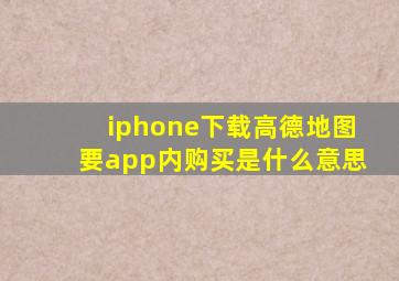 iphone下载高德地图要app内购买是什么意思