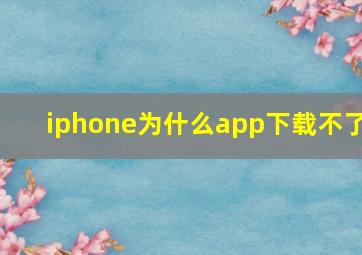 iphone为什么app下载不了