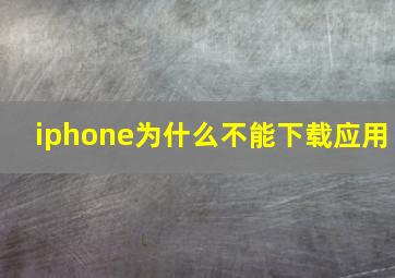 iphone为什么不能下载应用