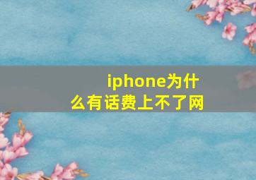 iphone为什么有话费上不了网