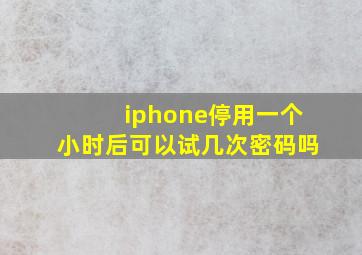 iphone停用一个小时后可以试几次密码吗