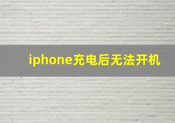 iphone充电后无法开机