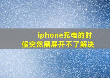 iphone充电的时候突然黑屏开不了解决