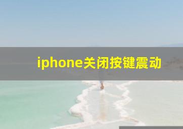 iphone关闭按键震动