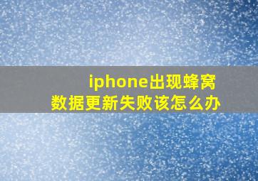 iphone出现蜂窝数据更新失败该怎么办