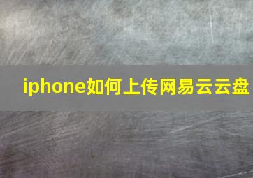 iphone如何上传网易云云盘