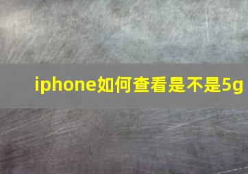 iphone如何查看是不是5g