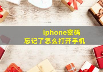 iphone密码忘记了怎么打开手机