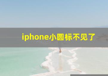 iphone小圆标不见了