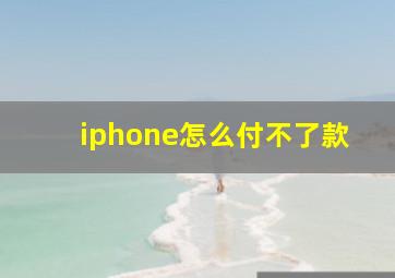 iphone怎么付不了款