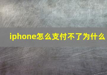 iphone怎么支付不了为什么