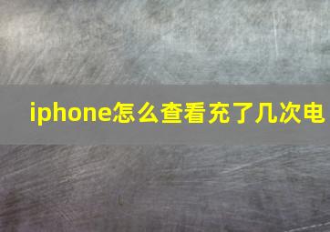 iphone怎么查看充了几次电