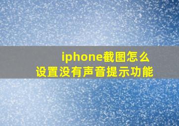 iphone截图怎么设置没有声音提示功能