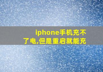 iphone手机充不了电,但是重启就能充