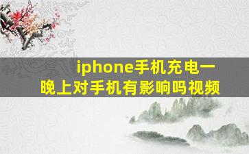 iphone手机充电一晚上对手机有影响吗视频