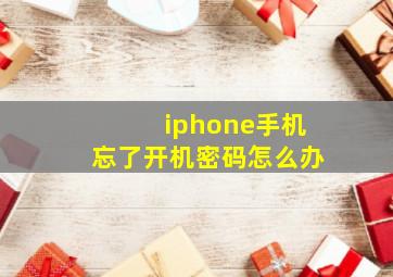 iphone手机忘了开机密码怎么办