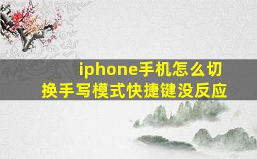 iphone手机怎么切换手写模式快捷键没反应