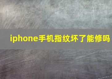 iphone手机指纹坏了能修吗