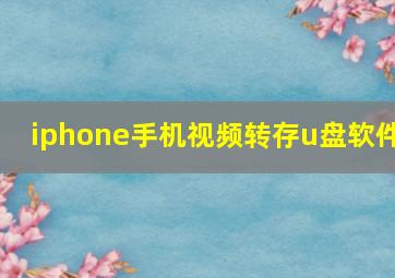 iphone手机视频转存u盘软件