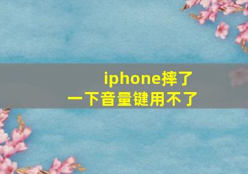 iphone摔了一下音量键用不了