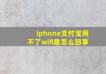 iphone支付宝用不了wifi是怎么回事