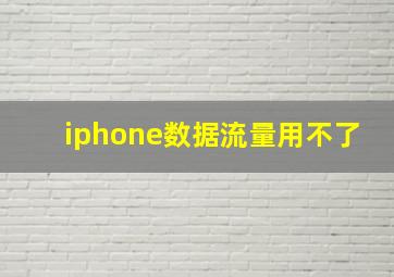 iphone数据流量用不了