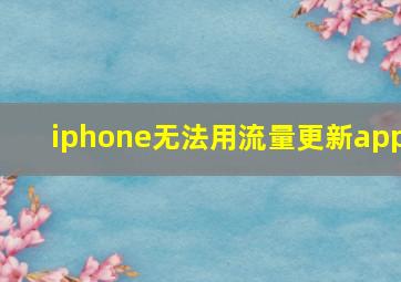 iphone无法用流量更新app