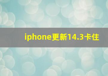 iphone更新14.3卡住