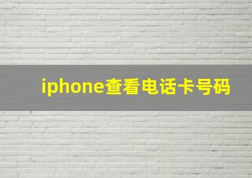 iphone查看电话卡号码