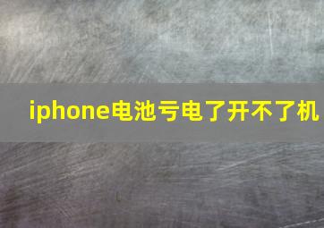 iphone电池亏电了开不了机