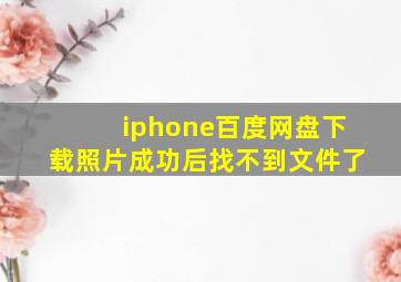 iphone百度网盘下载照片成功后找不到文件了