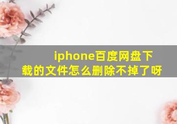 iphone百度网盘下载的文件怎么删除不掉了呀