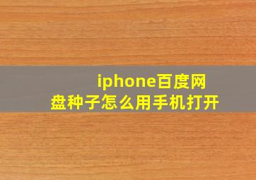 iphone百度网盘种子怎么用手机打开