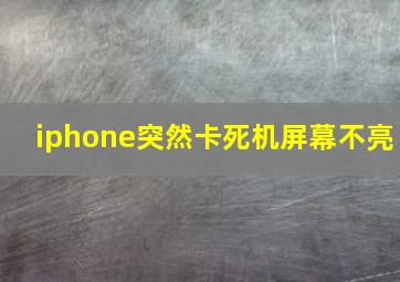 iphone突然卡死机屏幕不亮