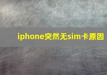 iphone突然无sim卡原因