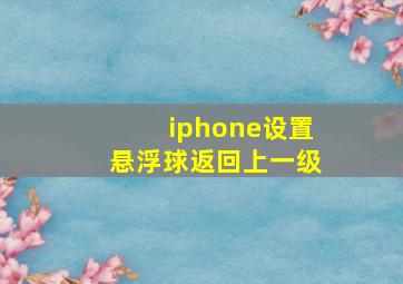 iphone设置悬浮球返回上一级