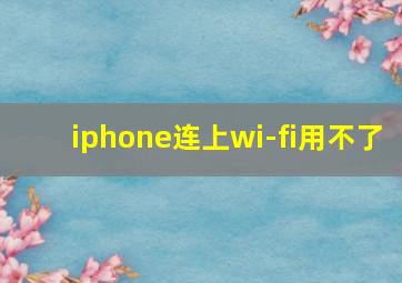 iphone连上wi-fi用不了